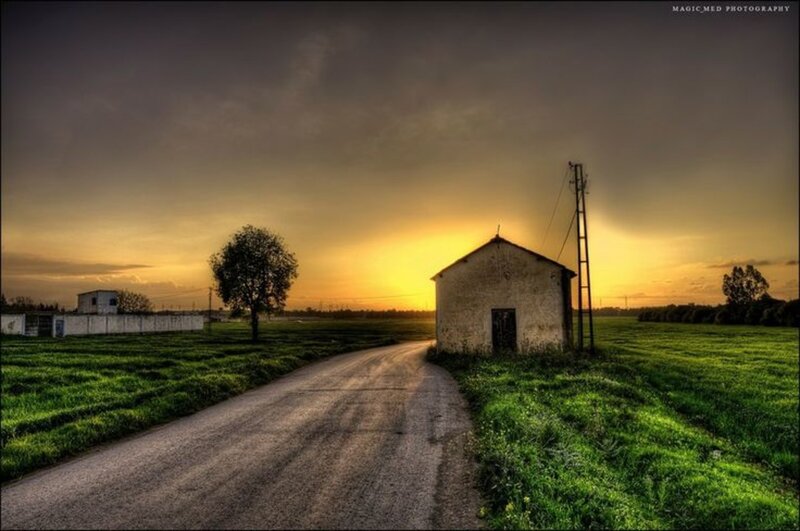 Small Building on Country Road