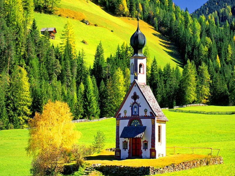 Small Chapel in Field — Green