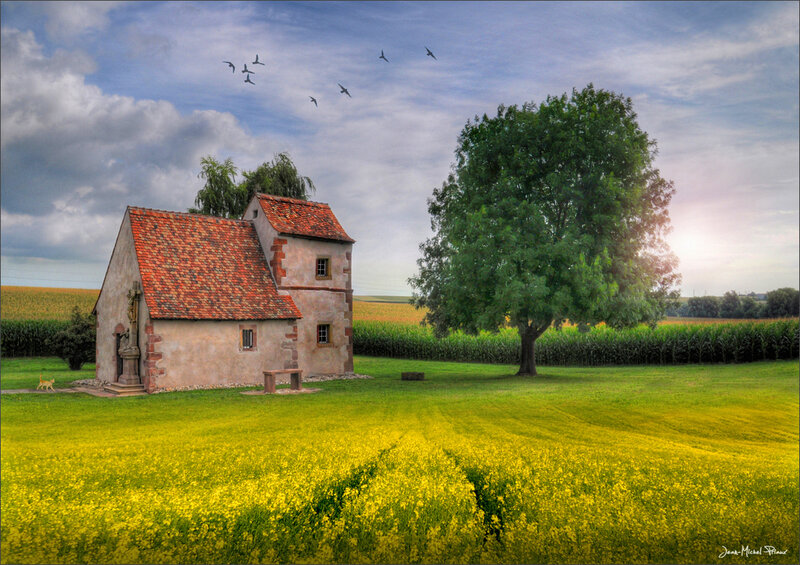 Small Chapel in Field — Yellow
