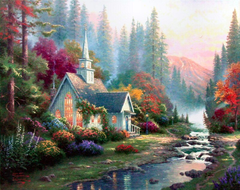 Small Chapel in Forest — Green
