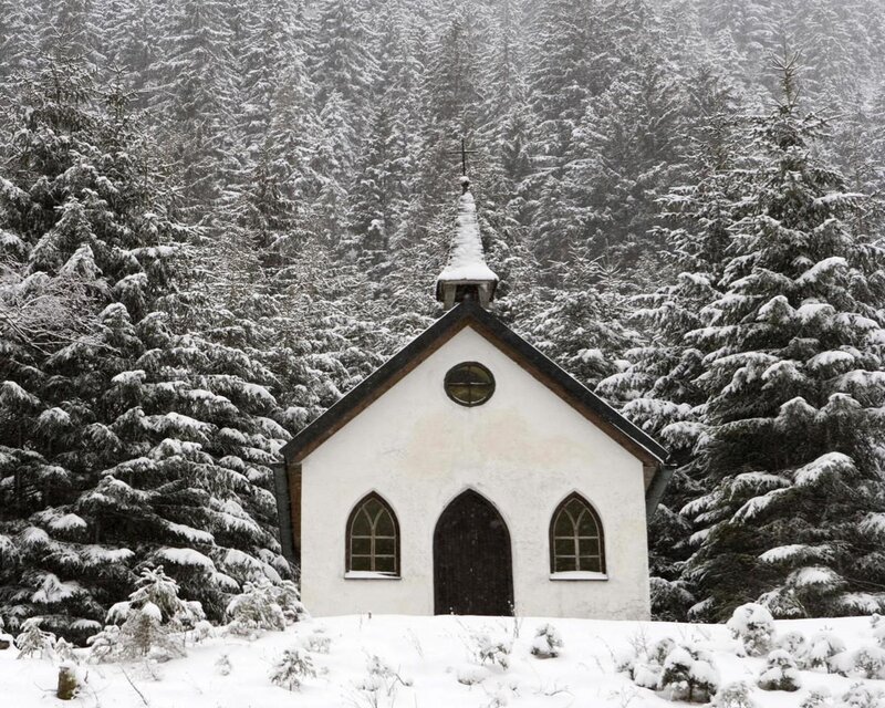 Small Chapel in Forest — White
