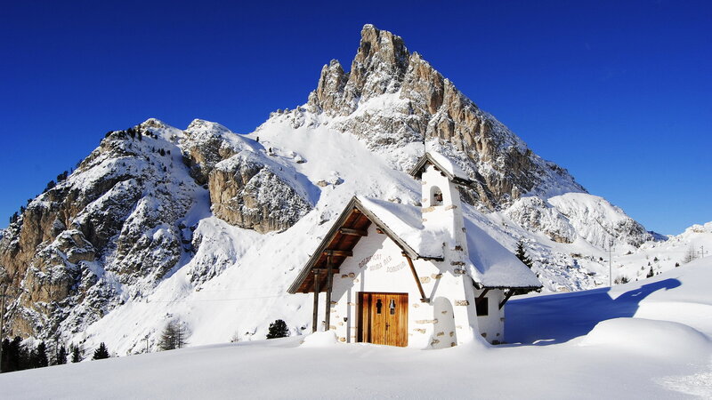 Small Chapel in Snow — White, Serene