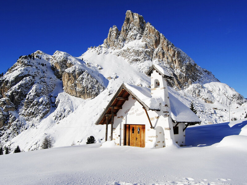 Small Chapel in Snow — White