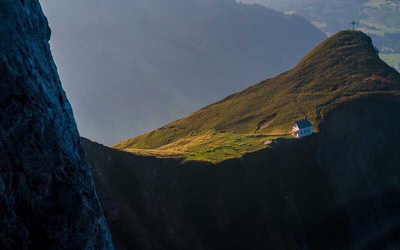 Small Chapel on Mountain — Green