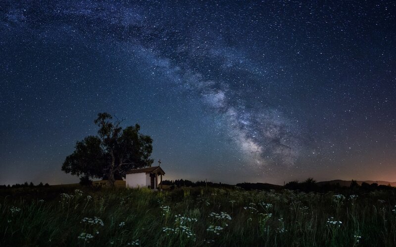 Small Chapel under Stars — Blue