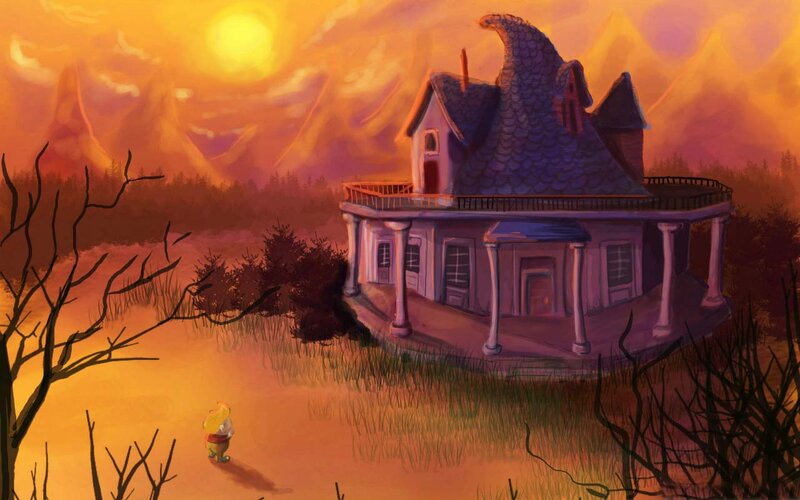Small Character Approaching House