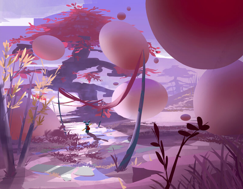 Small Character in Alien Landscape