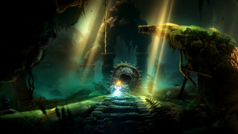 Small Character in Cave — Green