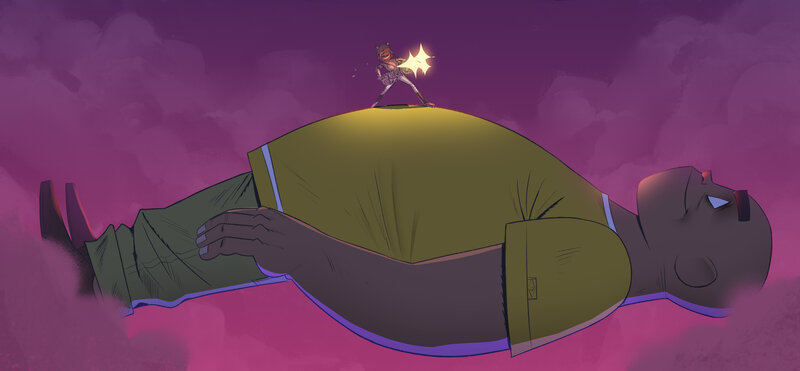 Small Character on Giant Body