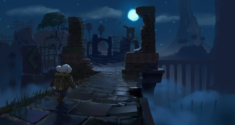 Small Character with Backpack