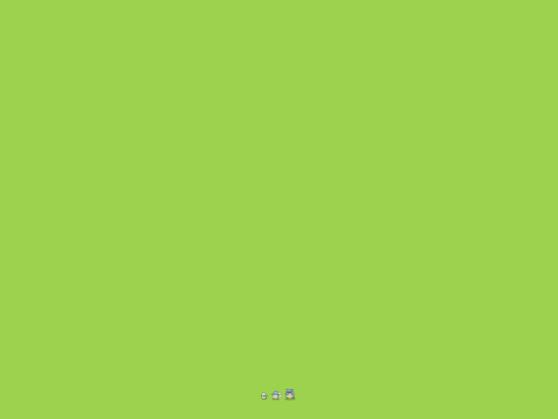 small characters on green