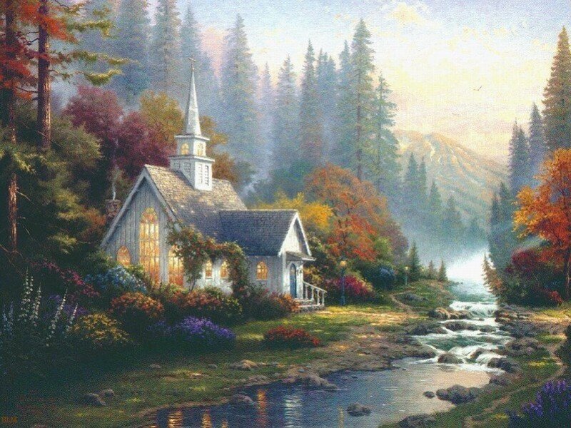 Small Church in Forest — Green, Serene