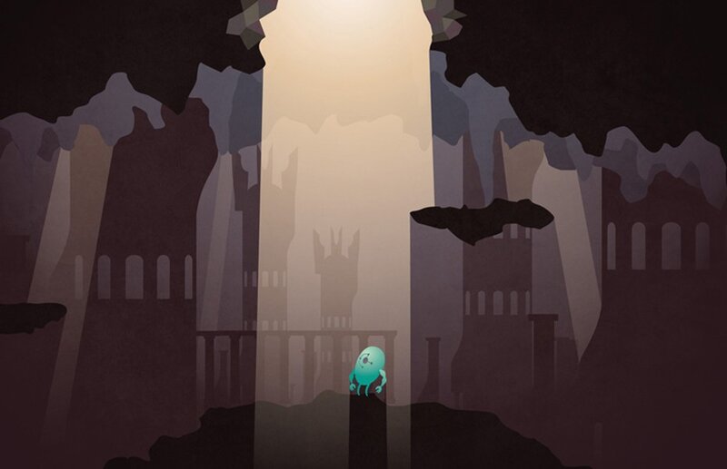 small creature in a dark cave
