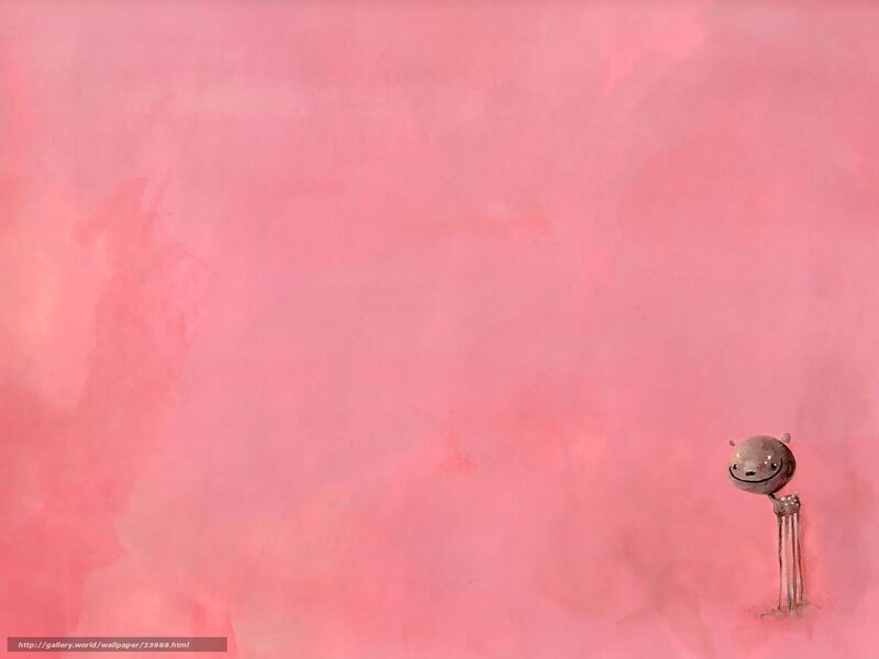 small creature on pink background