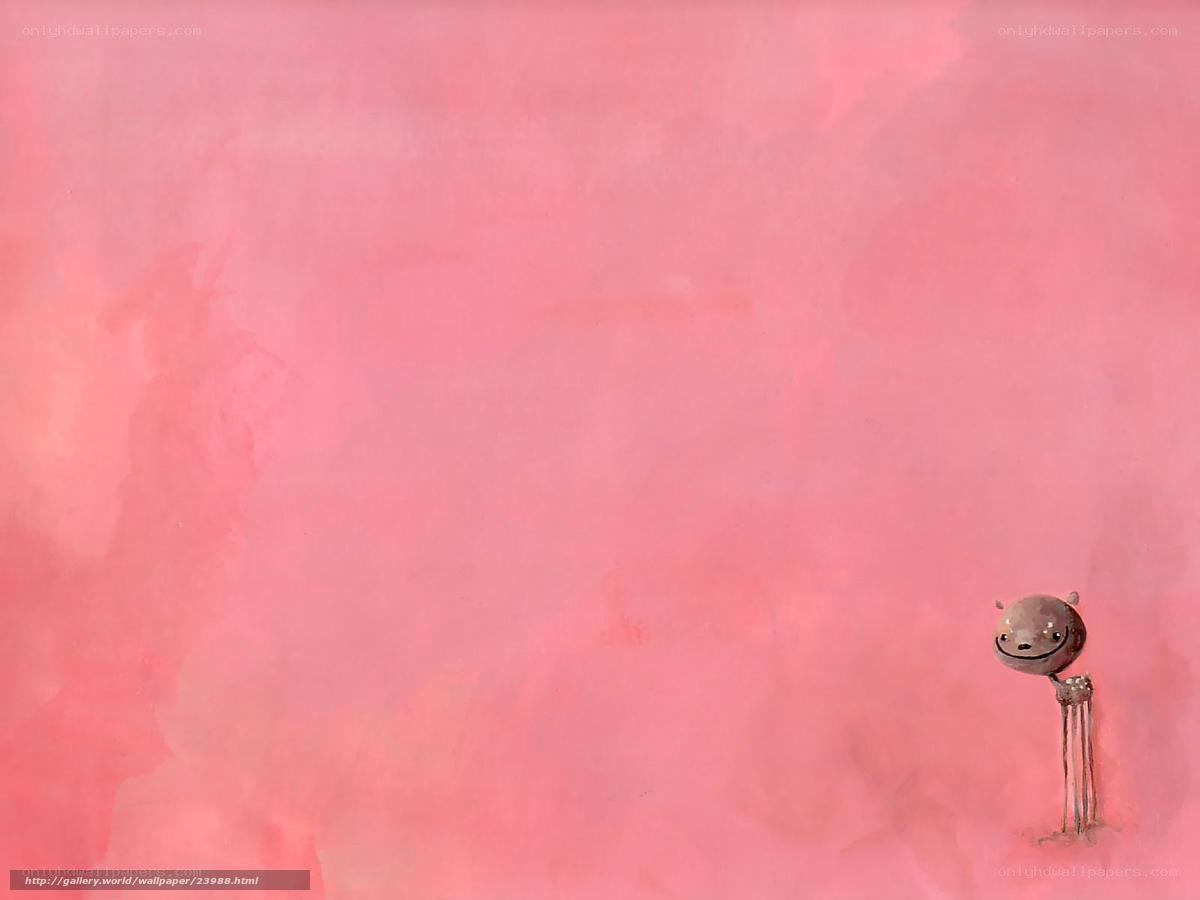 small creature on pink background