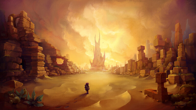 Small Figure in Desert — Orange