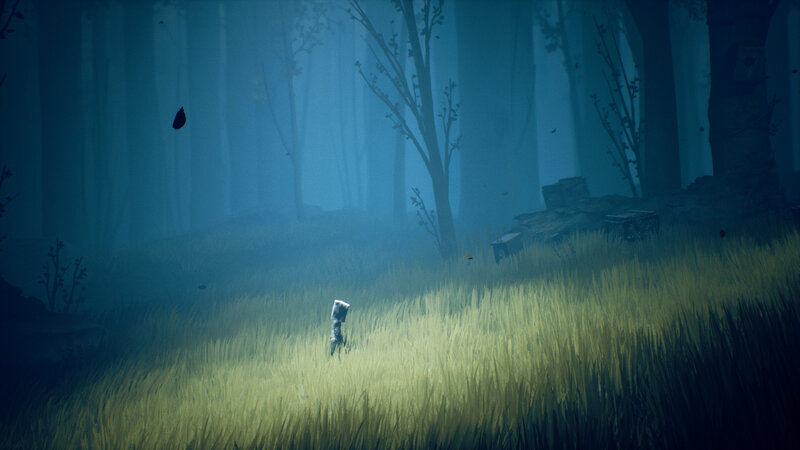 Small Figure in Tall Grass — Blue