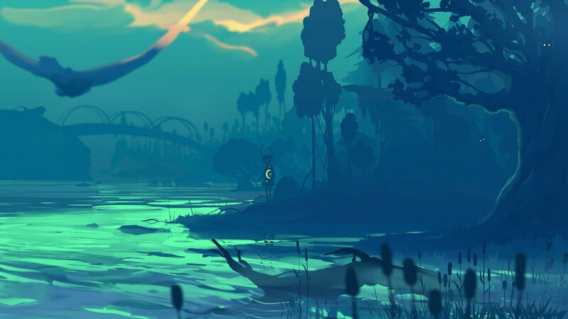 Small Figure on Riverbank