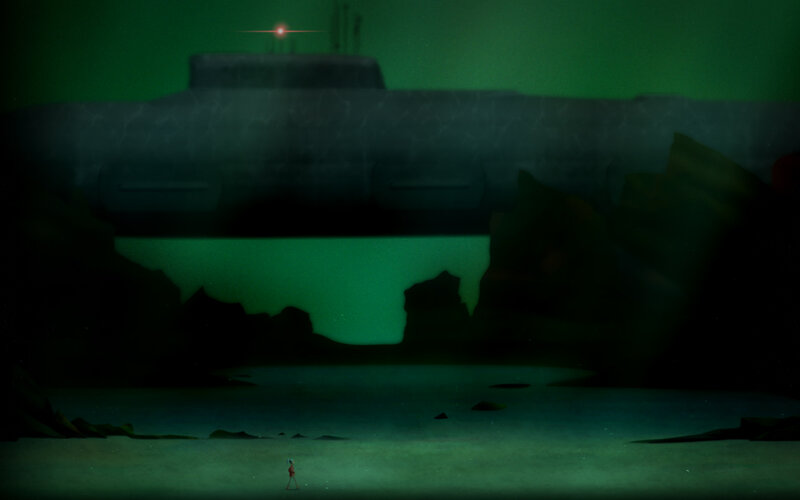 Small Figure under Submarine