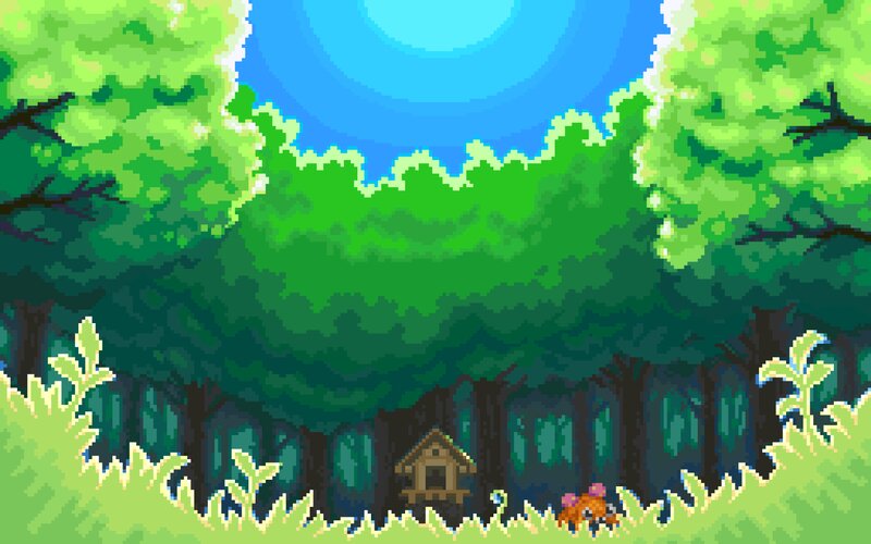 Small House in Forest — Green, Serene