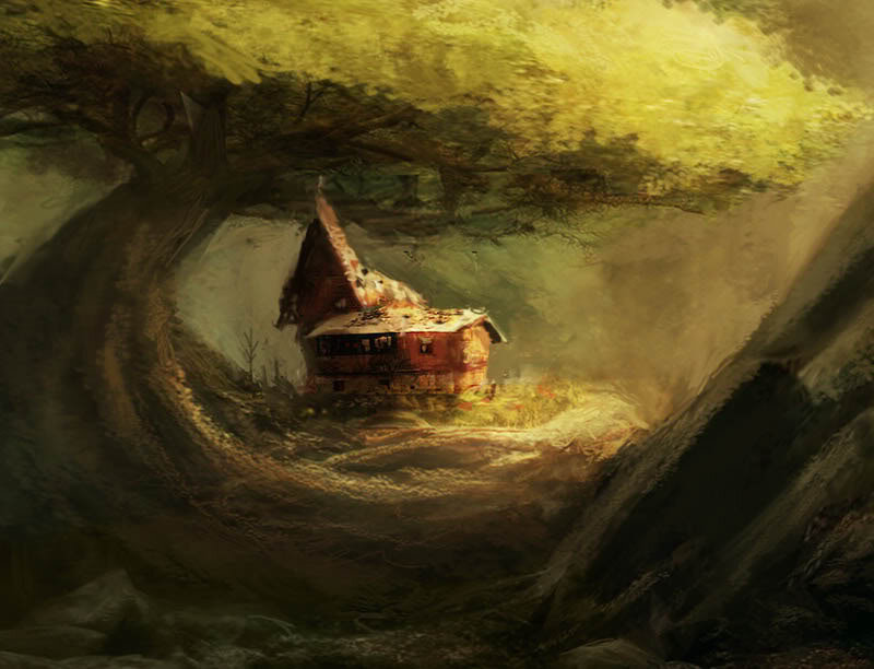 Small House in Forest — Yellow
