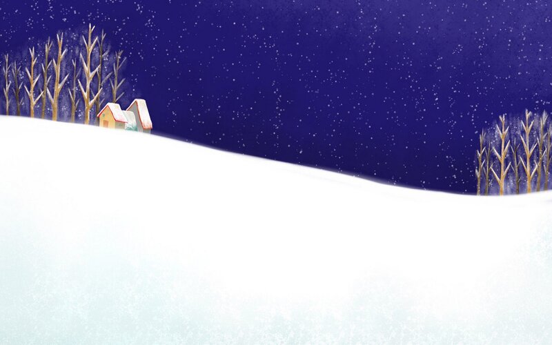 Small House in Snow — White