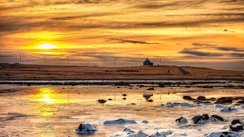 Small House on Hill — Orange, Serene