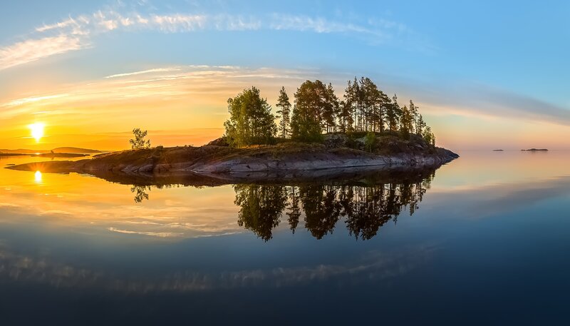 Small Island at Sunset