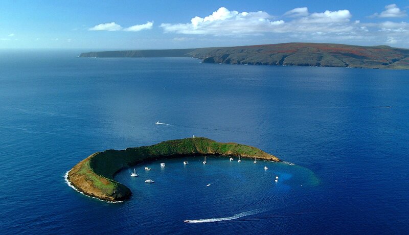 Small Island in Blue Sea