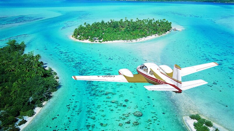 Small Plane over Island