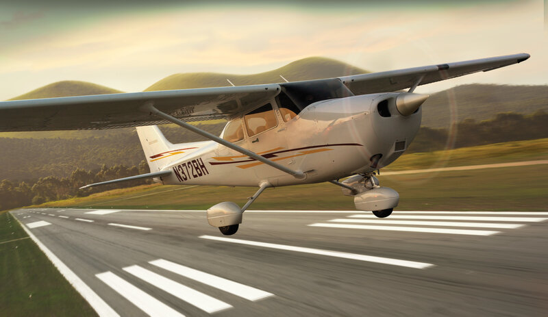 small plane taking off