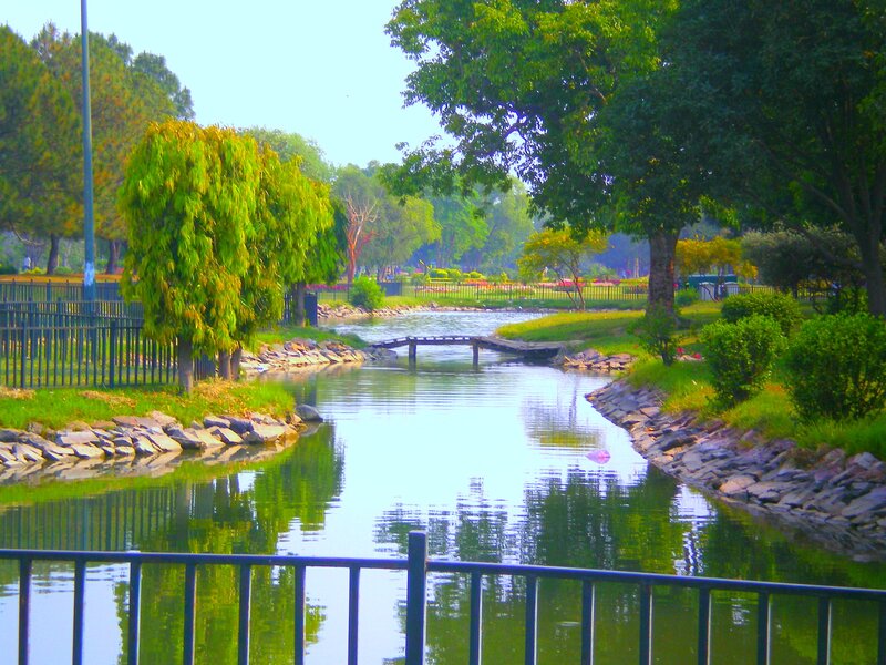Small Pond with Bridge