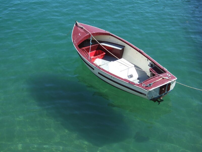 Small Red and White Boat