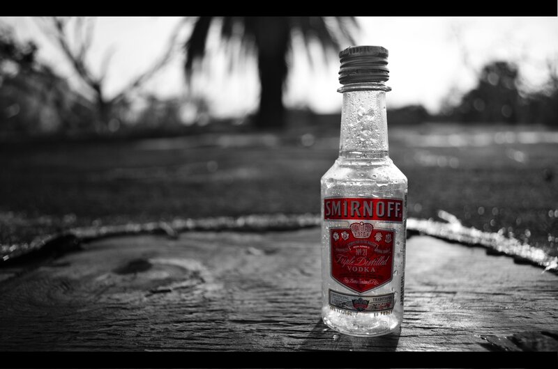 Small Smirnoff vodka bottle