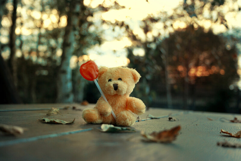 Small Teddy Bear with Lollipop
