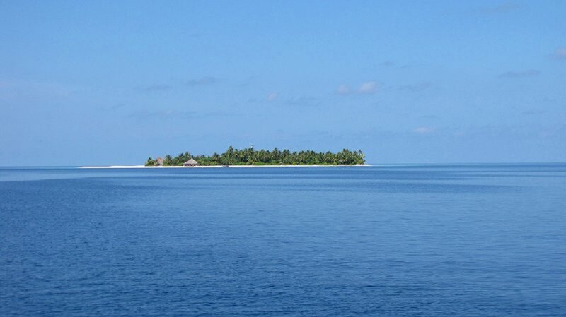 Small Tropical Island — Blue, Serene, Afternoon, Photograph, Ocean