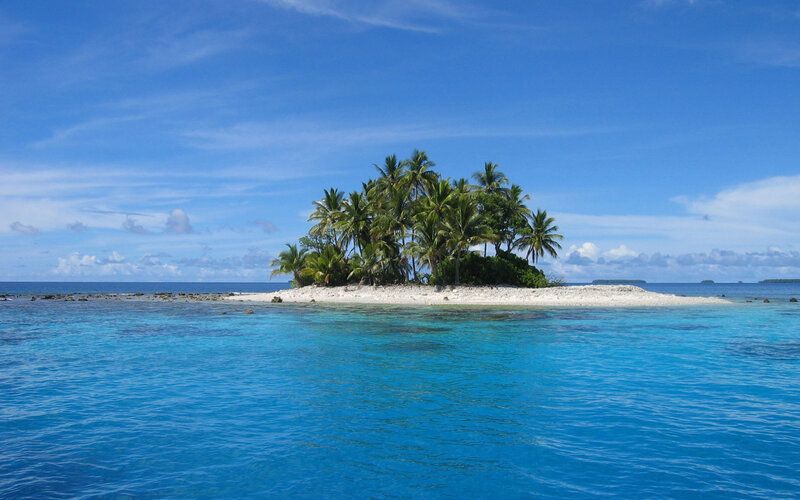 Small Tropical Island — Blue, Serene, Afternoon
