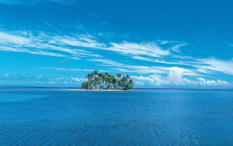 Small Tropical Island — Blue, Serene