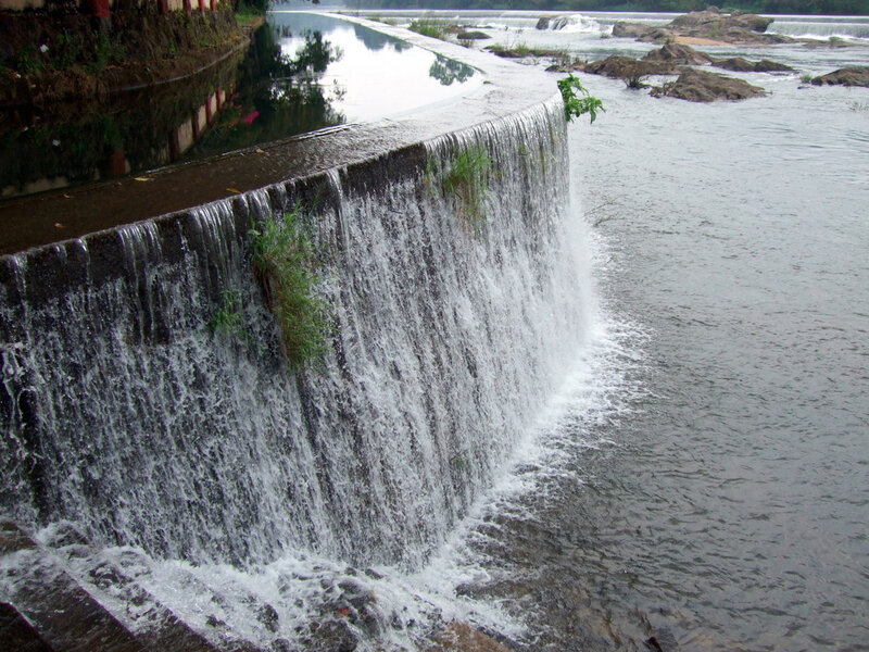 Small Waterfall Dam — Gray