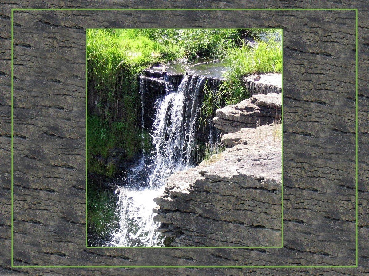Small waterfall in a rocky stream
