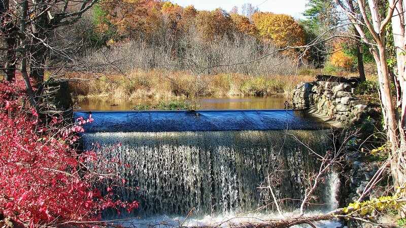 Small Waterfall in Autumn — Red
