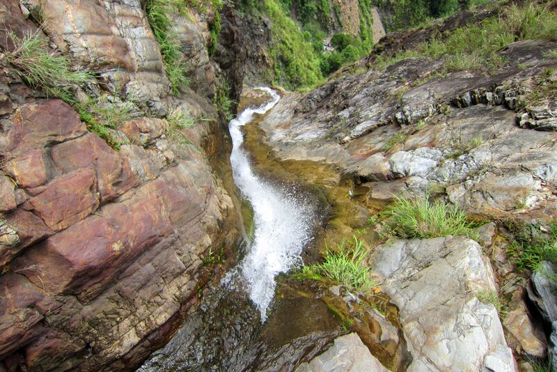 Small Waterfall in Canyon — Brown