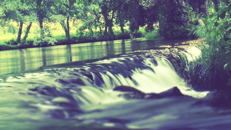Small Waterfall in Forest — River