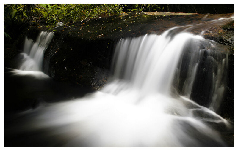 Small Waterfall in Forest — White, Serene