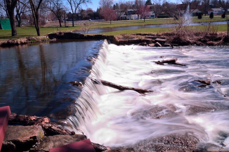 Small Waterfall in Park — Blue