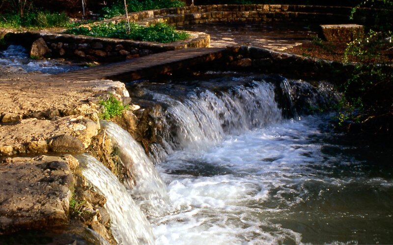 Small Waterfall in Park — Brown