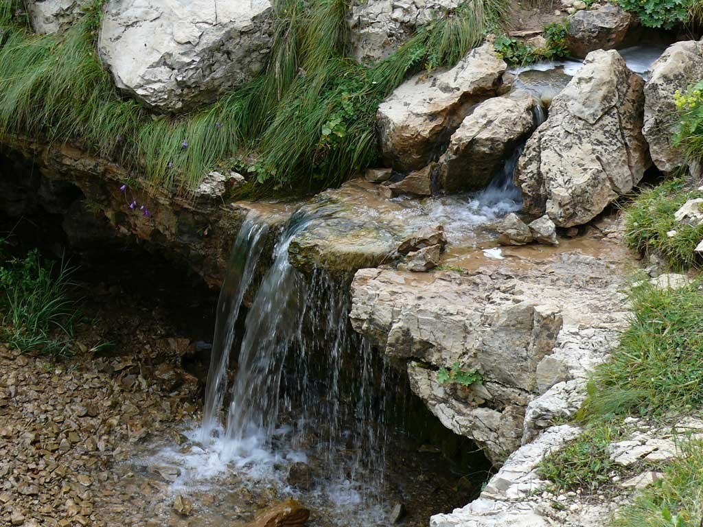 Small waterfall in rocky terrain