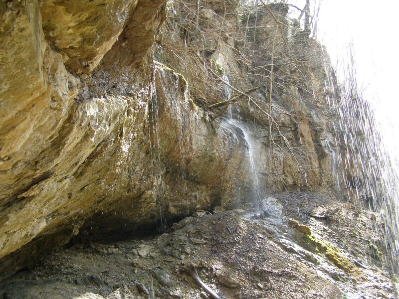 Small Waterfall on Cliff