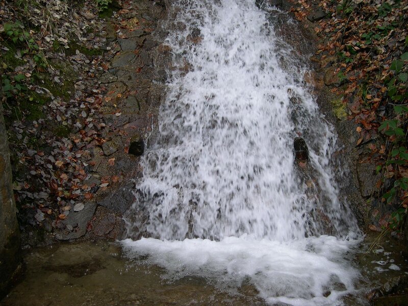 Small Waterfall on Rocks — Brown, Calm
