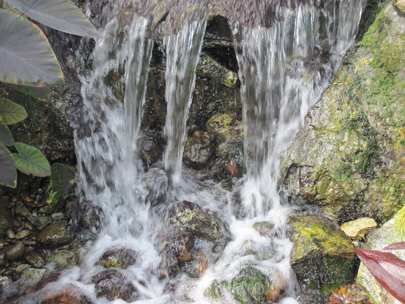 Small Waterfall on Rocks — Green, Serene